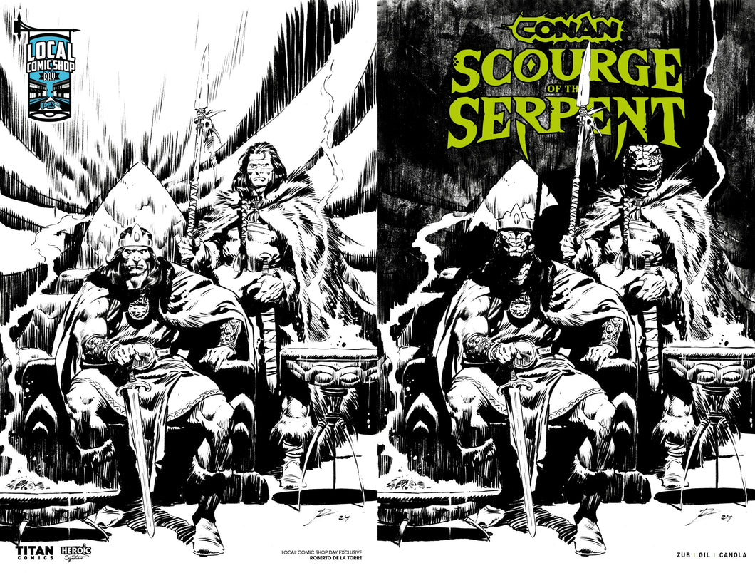 Conan: Scourge of the Serpent #1 (of 4) Cover J - Roberto de la Torre - LOCAL COMIC SHOP DAY EXCLUSIVE INKS WRAPAROUND VARIANT