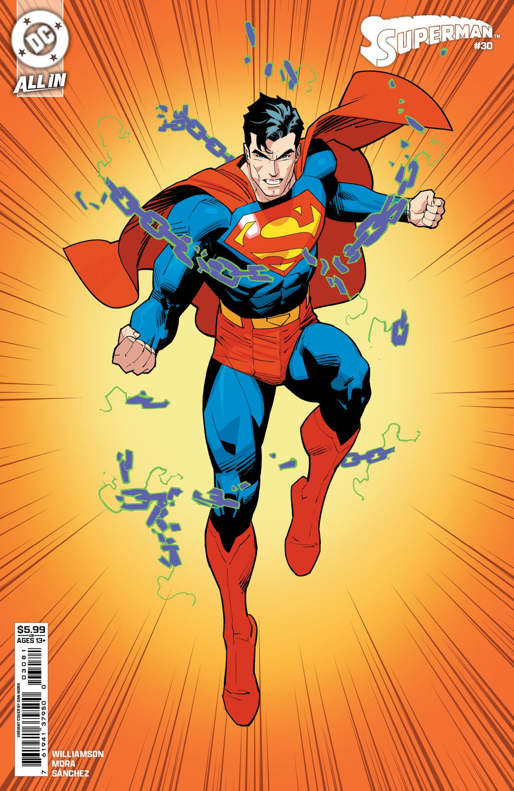 Superman #30 Cover H - Dan Mora - CORNER BOX VARIANT