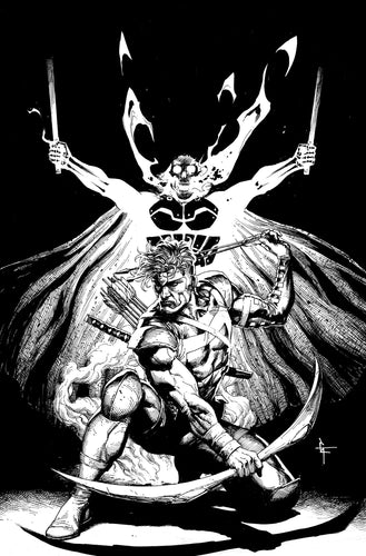 Geiger #18 Cover E - Gary Frank - YOUNGBLOOD TEAM UP B&W VIRGIN VARIANT