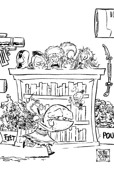 I Hate Fairyland #46 Cover E - Skottie Young - YOUNGBLOOD TEAM UP B&W VARIANT