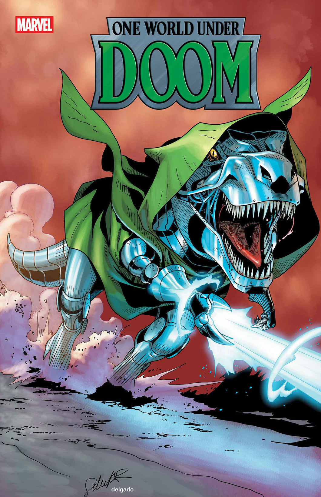 One World Under Doom #8 - Salvador Larroca - DOOMASAUR VARIANT