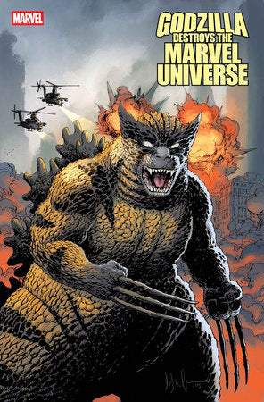 Godzilla Destroys The Marvel Universe #4 - Dave Wachter - MARVELZED WOLVERINE-ZILLA VARIANT