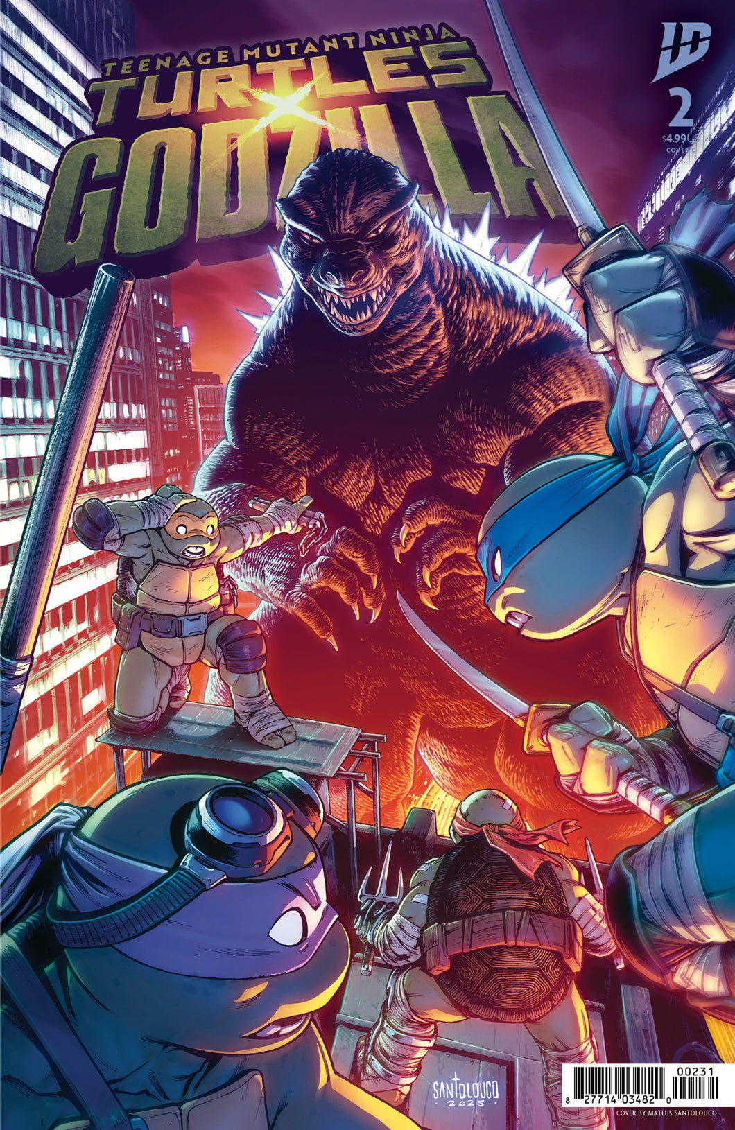 Teenage Mutant Ninja Turtles x Godzilla #2 Cover C - Mateus Santolouco