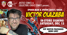 Load image into Gallery viewer, Victor Olazaba B&amp;W Inked HEADSHOT Pre-Order Sketch Package w/COA (no grading)