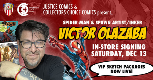 Victor Olazaba B&W Inked HEADSHOT Pre-Order Sketch Package w/COA (no grading)