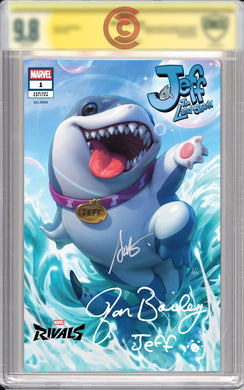 Jeff the Land Shark #1 (Artgerm - Marvel Rivals Variant) DOUBLE SIGNED by Artgerm + Jon Bailey - Voice of Jeff the Land Shark (graded & ungraded options!)