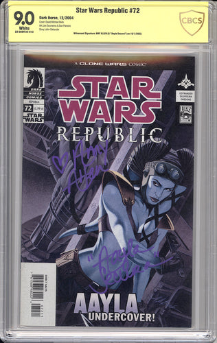 Star Wars Republic #72 - Signed by Amy Allen (Aayla Secura) - CBCS 9.0