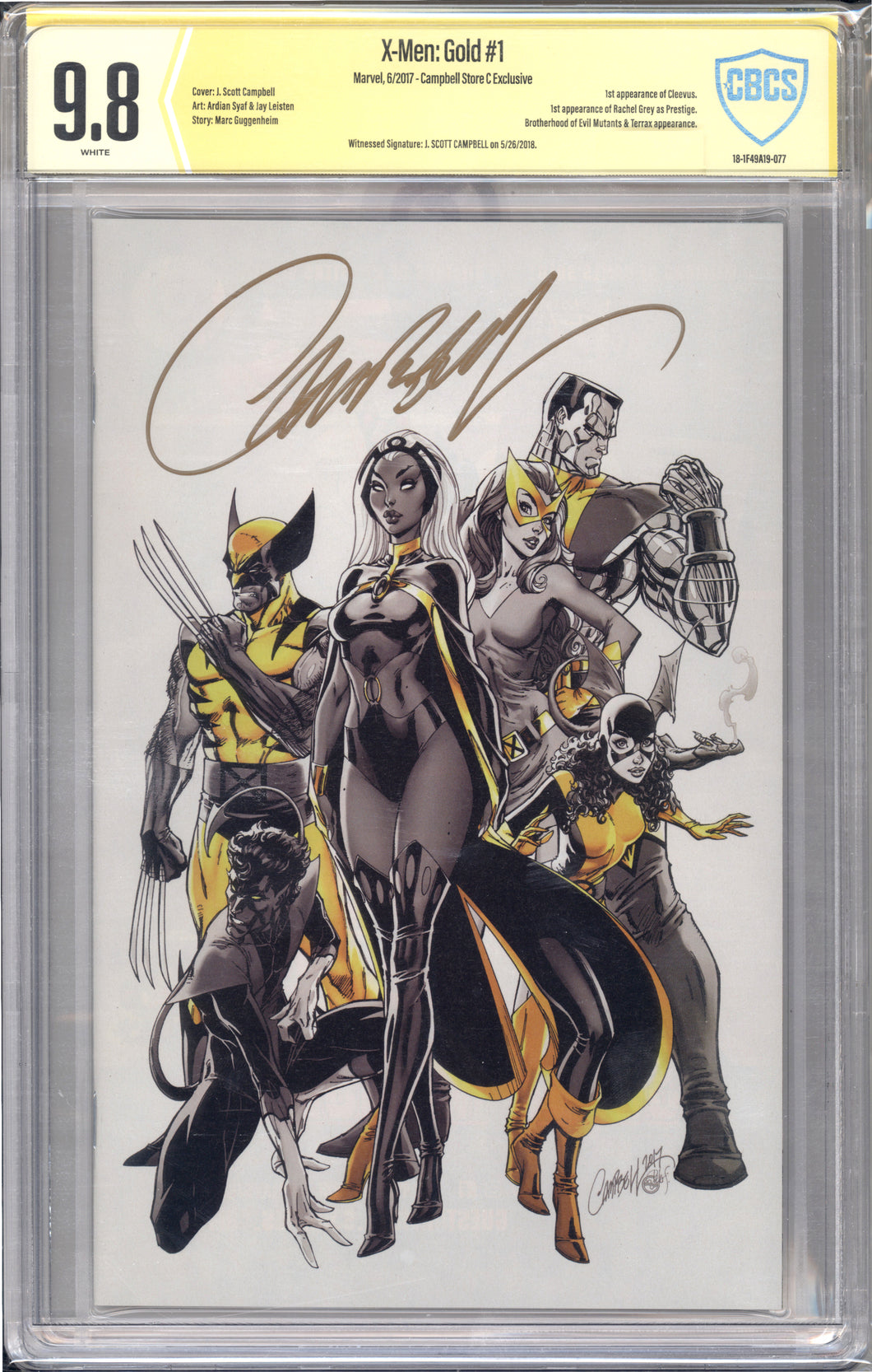 *CYBER MONDAY DEAL! - X-Men Gold #1 - SIGNED J Scott Campbell Store Exclusive CBCS 9.8