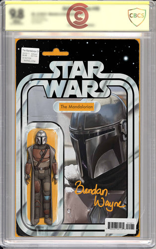 Mandalorian #1 JTC Action Figure Variant - signed by Din Jarin (The Mandalorian) Actor Brendan Wayne + CBCS yellow label grading