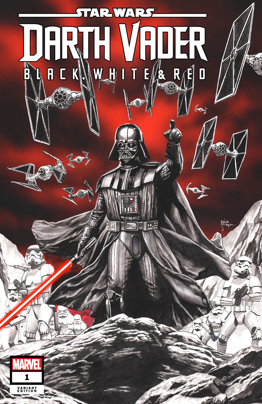 STAR WARS DARTH VADER BLACK WHITE AND RED #1 - LIMITED VARIANT by MICO SUAYAN