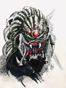 8.5" x 11" Predator Mutant Original Sketch by Victor J. Irizarry