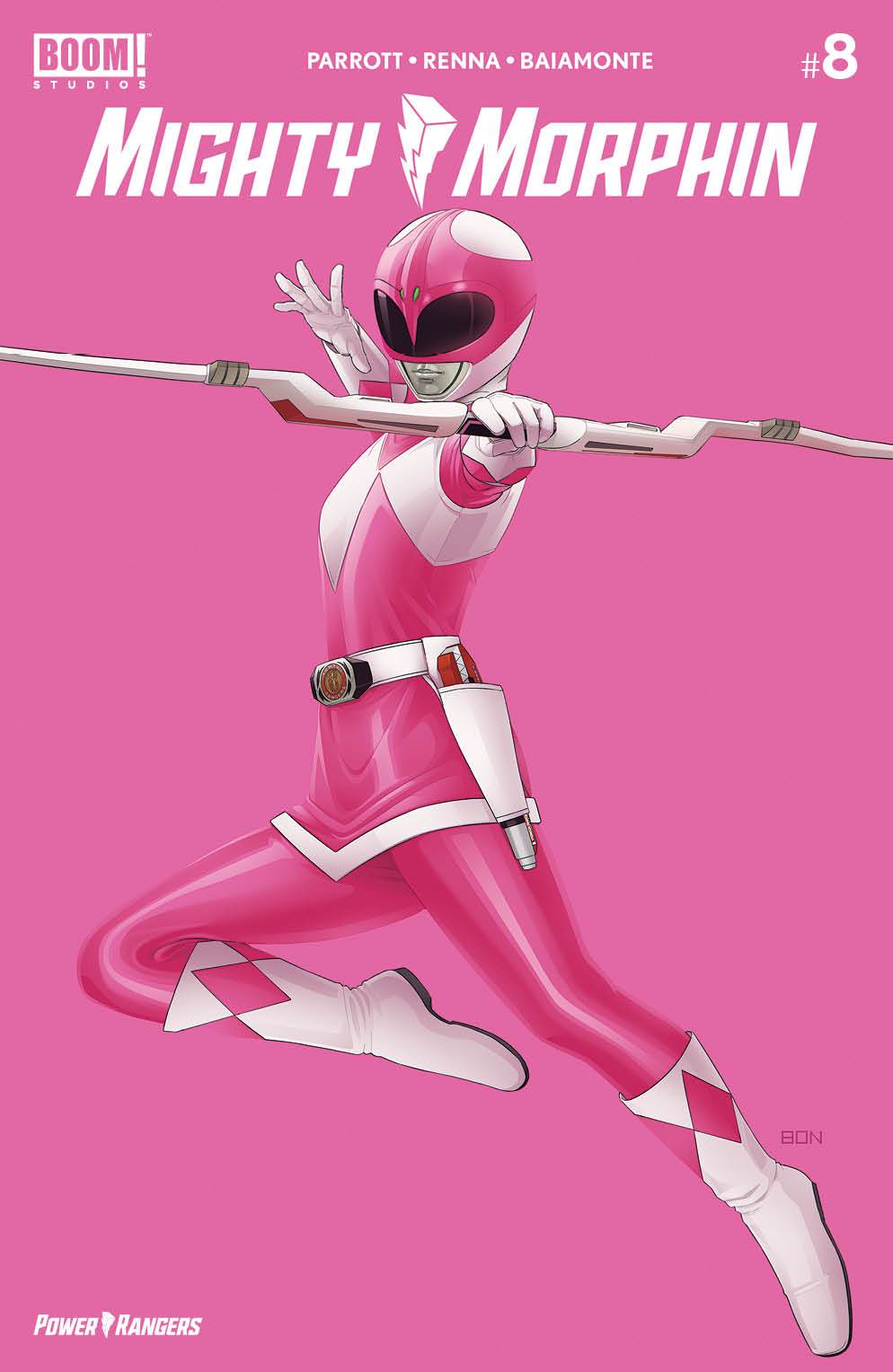 MIGHTY MORPHIN #8 (PINK RANGER) - BON BERNARDO Negative Space Limited Variant Cover LTD 1000